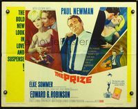 2g614 PRIZE half-sheet movie poster '63 art of Paul Newman in suit and tie & sexy Elke Sommer!