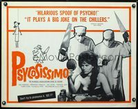 2g615 PSYCOSISSIMO half-sheet poster '61 the hilarious laugh-a-second spoof of Psycho, wacky image!