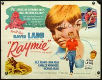 2g624 RAYMIE style A half-sheet '60 David Ladd as the boy on the beach, Julie Adams, John Agar