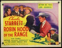 2g635 ROBIN HOOD OF THE RANGE half-sheet poster '43 action ace Charles Starrett foils land-grabbers!