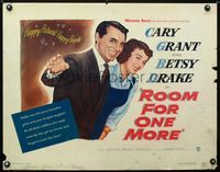 2g640 ROOM FOR ONE MORE half-sheet movie poster '52 great artwork of Cary Grant & Betsy Drake!