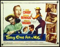 2g649 SAY ONE FOR ME half-sheet movie poster '59 Bing Crosby, sexy Debbie Reynolds, Robert Wagner
