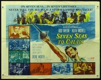 2g661 SEVEN SEAS TO CALAIS half-sheet poster '62 pirate Rod Taylor sweeps across the seven seas!