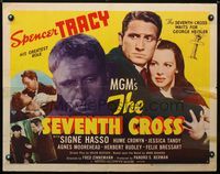 2g662 SEVENTH CROSS style A half-sheet movie poster '44 lots of images of Spencer Tracy, Signe Hasso