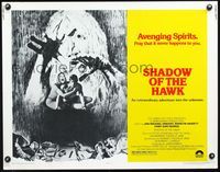 2g664 SHADOW OF THE HAWK half-sheet movie poster '76 wild art of avenging Native American spirits!