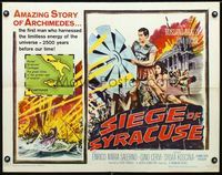 2g670 SIEGE OF SYRACUSE half-sheet '62 Rossano Brazzi, Tina Louise, the amazing story of Archimedes!