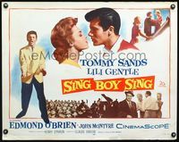 2g676 SING BOY SING half-sheet movie poster '58 Tommy Sands, Lili Gentle, rock & roll!