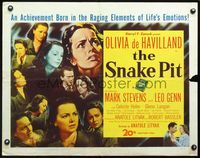 2g680 SNAKE PIT half-sheet movie poster '49 lots of images of mental patient Olivia de Havilland!