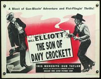 2g683 SON OF DAVY CROCKETT half-sheet movie poster R51 Wild Bill Elliot in a gun-blazin' adventure!