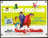 2g687 SONG OF THE SOUTH half-sheet poster R80 Walt Disney, Uncle Remus, Br'er Rabbit, Fox & Bear!