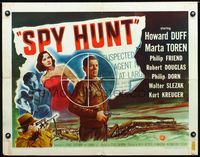 2g690 SPY HUNT style B half-sheet movie poster '50 Howard Duff, Marta Toren, cool sniper artwork!