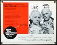 2g700 START THE REVOLUTION WITHOUT ME half-sheet '70 Gene Wilder & Donald Sutherland wearing wigs!