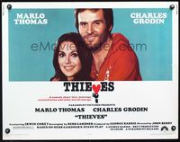 2g734 THIEVES half-sheet movie poster '77 close up of sexy Marlo Thomas & Charles Grodin!