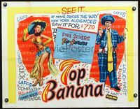 2g751 TOP BANANA style A half-sheet poster '54 art of wackiest Phil Silvers & super sexy Rose Marie!