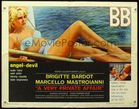 2g765 VERY PRIVATE AFFAIR half-sheet movie poster '62 sexy full-length Brigitte Bardot in bikini!