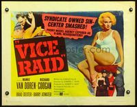 2g766 VICE RAID half-sheet movie poster '60 super sexy barely-dressed phony model Mamie Van Doren!