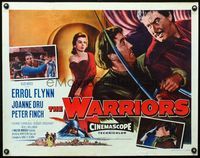 2g774 WARRIORS style B half-sheet movie poster '55 art of Errol Flynn, Joanne Dru & Peter Finch!