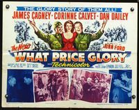 2g780 WHAT PRICE GLORY 1/2sheet '52 James Cagney, Corinne Calvet, Dan Dailey, directed by John Ford!