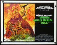 2g781 WHEN EIGHT BELLS TOLL style A half-sheet '71 from Alistair MacLean's novel, cool artwork!