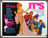 2g798 WOMAN TIMES SEVEN 1/2sheet '67 best artwork of sexiest Shirley MacLaine in nightie by Cassell!