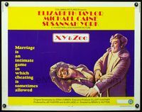 2g800 X Y & ZEE style A half-sheet '71 different image of Michael Caine slapping Elizabeth Taylor!