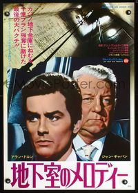 2g023 ANY NUMBER CAN WIN Japanese movie poster R77 Melodie en sous-sol, Jean Gabin, Alain Delon
