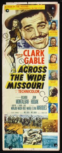 2h013 ACROSS THE WIDE MISSOURI insert '51 art of smiling Clark Gable & sexy Maria Elena Marques!