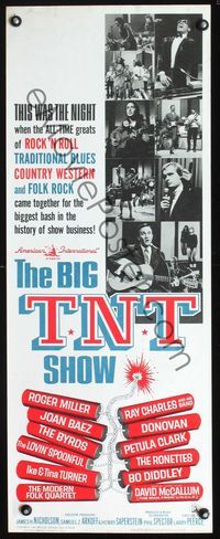 2h056 BIG T.N.T. SHOW insert poster '66 all-star rock & roll, blues, country western & folk rock!