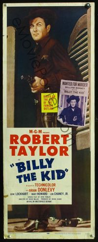 2h059 BILLY THE KID insert R55 really cool full-length image of Robert Taylor as Billy the Kid!