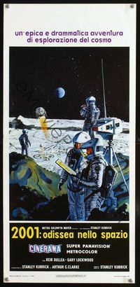 2h568 2001: A SPACE ODYSSEY Italian locandina R72 Stanley Kubrick sci-fi classic, cool McCall art!