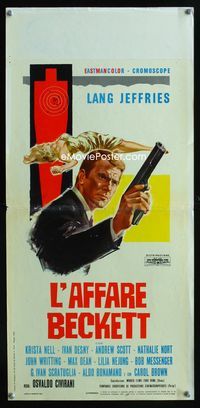 2h582 BECKETT AFFAIR Italian locandina movie poster '66 L'Affare Beckett, Lang Jeffries, Krista Nell