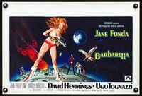 2j083 BARBARELLA Belgian poster '68 sexiest sci-fi art of Jane Fonda by Robert McGinnis, Roger Vadim