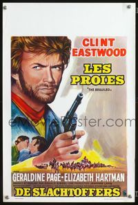 2j087 BEGUILED Belgian poster '71 different art of Clint Eastwood with gun, directed by Don Siegel