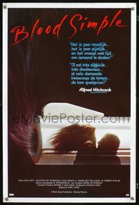 2j097 BLOOD SIMPLE Belgian poster '85 Coen Brothers film noir, best completely different gun image!