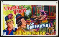 2j099 BOHEMIAN GIRL Belgian movie poster R50s great art of Stan Laurel & Oliver Hardy as gypsies!