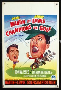 2j106 CADDY Belgian movie poster '53 wacky art of screwballs Dean Martin & Jerry Lewis golfing!