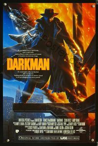 2j122 DARKMAN Belgian movie poster '90 Sam Raimi, cool artwork of masked hero Liam Neeson!
