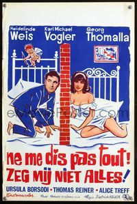 2j131 DON'T TELL ME ANY STORIES Belgian poster '64 Dietrich Haugk's Erzahl mir nichts, cool art!