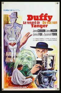 2j135 DUFFY Belgian movie poster '68 cool different artwork of James Coburn & Susannah York!