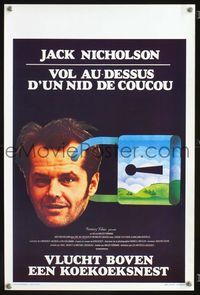 2j233 ONE FLEW OVER THE CUCKOO'S NEST Belgian '75different art of Jack Nicholson w/padlocked brain!