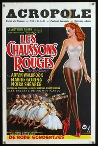 2j250 RED SHOES Belgian poster '49 Powell & Pressburger, great different art of sexy Moira Shearer!