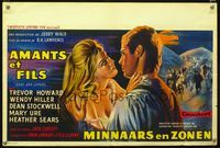 2j275 SONS & LOVERS Belgian poster '60 from D.H. Lawrence's novel, art of Trevor Howard & Mary Ure!