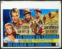 2j289 THEY CAME TO CORDURA Belgian '59 art of Gary Cooper, Rita Hayworth, Tab Hunter & Van Heflin!