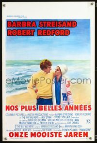 2j305 WAY WE WERE Belgian '73 Barbra Streisand & Robert Redford walk on the beach, different art!