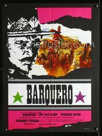 2j449 BARQUERO French 23x32 movie poster '70 Lee Van Cleef, cool different art!