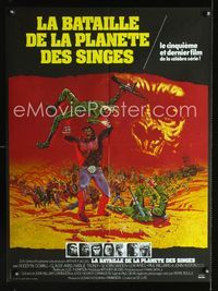 2j450 BATTLE FOR THE PLANET OF THE APES French 23x32 movie poster '73 great sci-fi artwork!