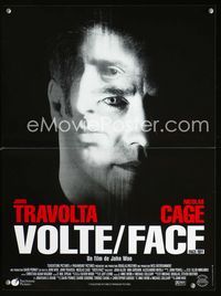 2j524 FACE/OFF French 15x21 '97 cool completely different image of John Travolta & Nicholas Cage!