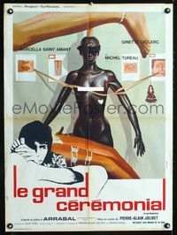 2j453 BIG CEREMONIAL French 23x32 poster '69 Jolivet's Le Grand ceremonial, wild sexy art by Xarrie!