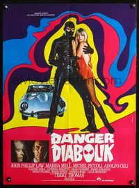 2j458 DANGER: DIABOLIK French 23x32 poster '68 Mario Bava, John Phillip Law & sexy Marisa Mell!