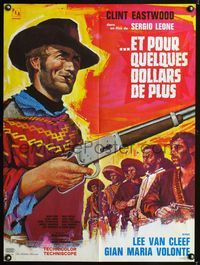 2j465 FOR A FEW DOLLARS MORE French 23x32 '67 art of Clint Eastwood by Vanni Tealdi, Sergio Leone